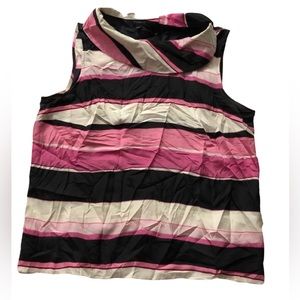 Women Talbots Size 14 Pink And Black Color Sleeveless Top - 0699